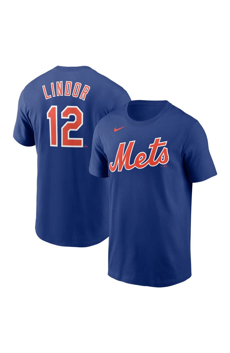 Nike Men's Nike Francisco Lindor Royal New York Mets Name & Number T-Shirt, Main, color, Royal