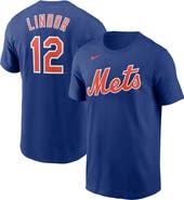 Nike Men's Nike Francisco Lindor Royal New York Mets Name & Number T-Shirt
