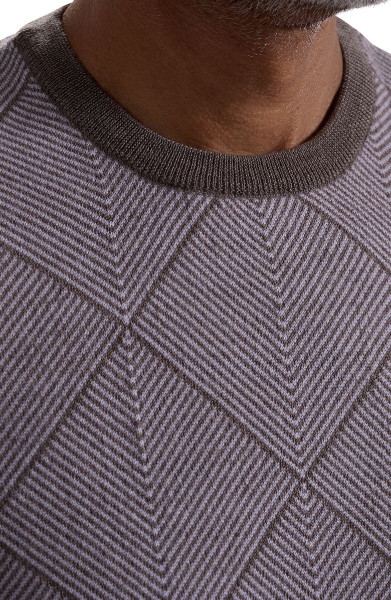 Bugatchi Diamond Merino Wool Sweater, Alternate, color, Walnut