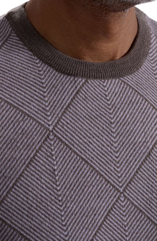 Bugatchi Diamond Merino Wool Sweater In Brown