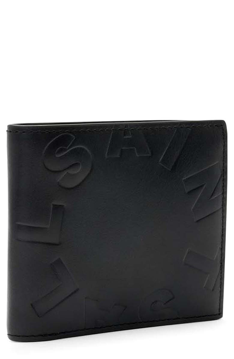 AllSaints Delph Tierra Leather Wallet, Main, color, Black