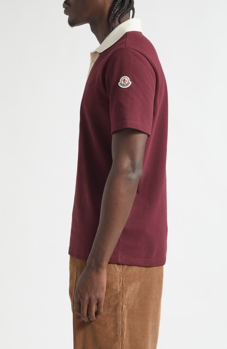 Moncler Logo Patch Cotton Piqué Polo, Alternate, color, Port Royale