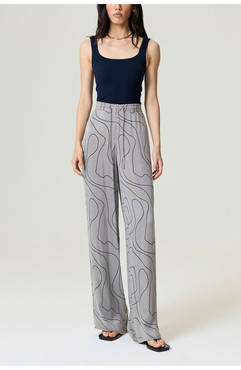 Nocturne Flowy Wide-Leg Tailored Pants, Alternate, color, Dark Grey
