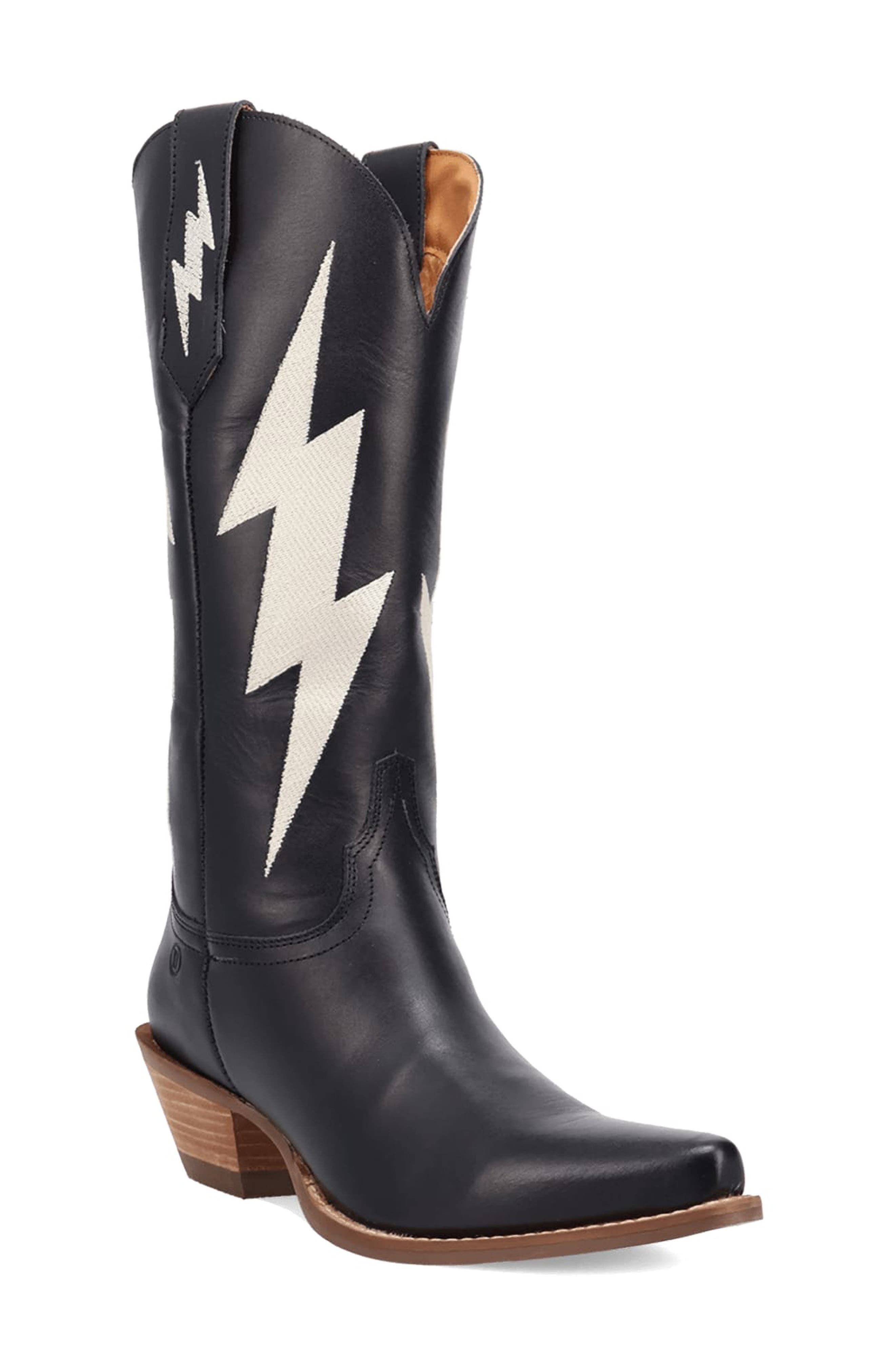 Dingo Thunderbolt Western Boot, Main, color, Black