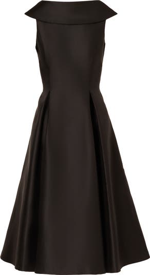 Roll Neck Mikado Fit & Flare Dress