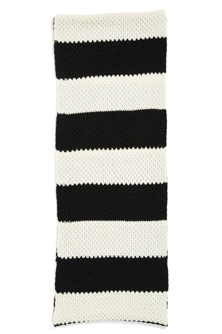 Stripe Infinity Scarf, Alternate, color, BLACK/ WHITE