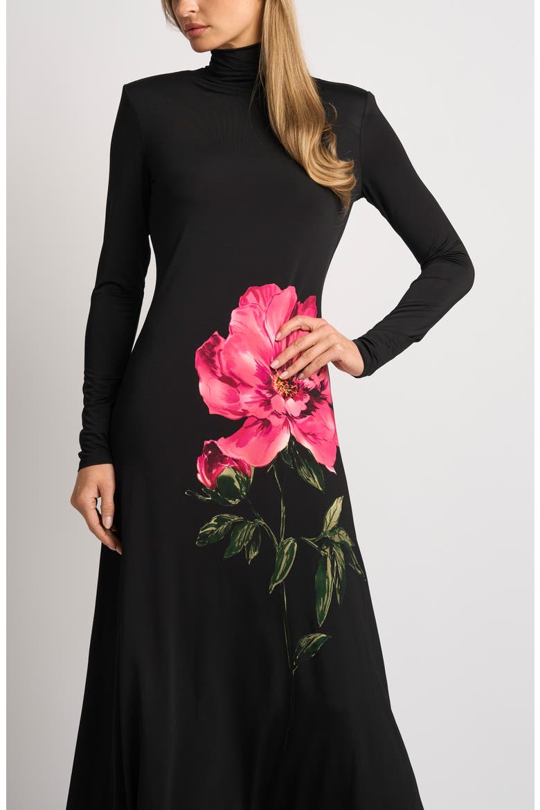 Ada Mock Neck Long Sleeved Dress, Alternate, color, RICH BLACK