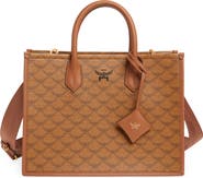 MCM Medium Himmel Lauretos Coated Canvas Tote