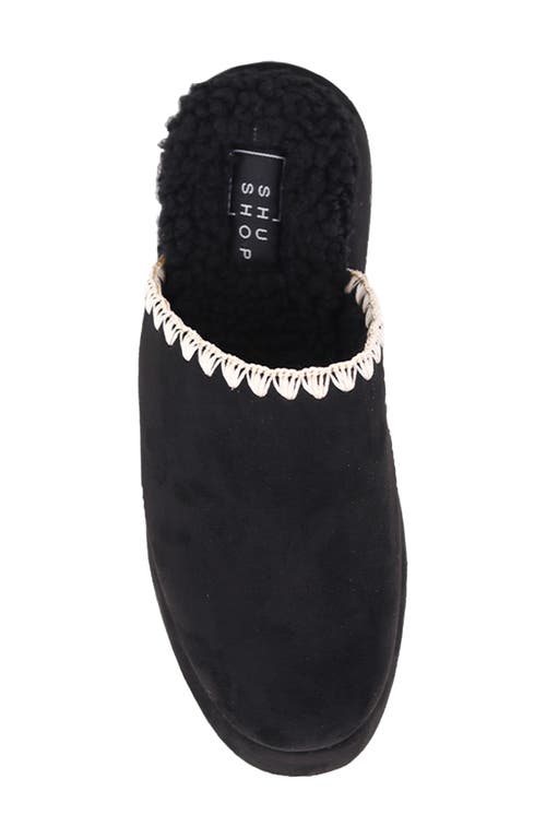 Shushop Larissa Whipstitch Platform Mule In Black