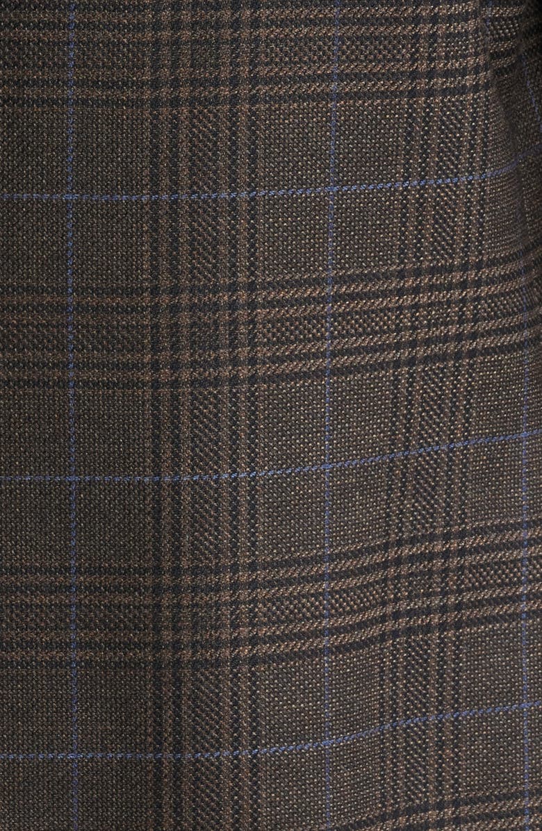 Peter Millar Flynn Classic Fit Brown Plaid Wool Sport Coat, Alternate, color, Brown