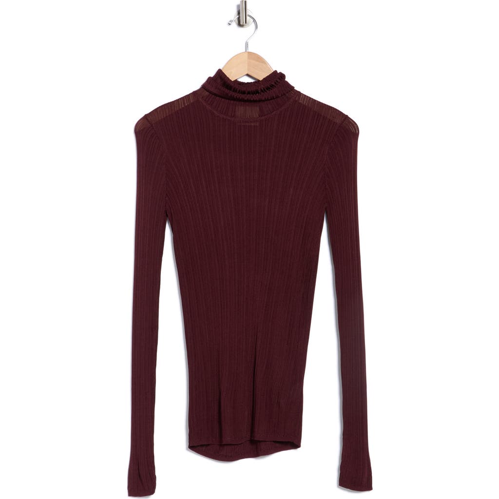 Elie Elie Tahari Semisheer Turtleneck Sweater In Brown