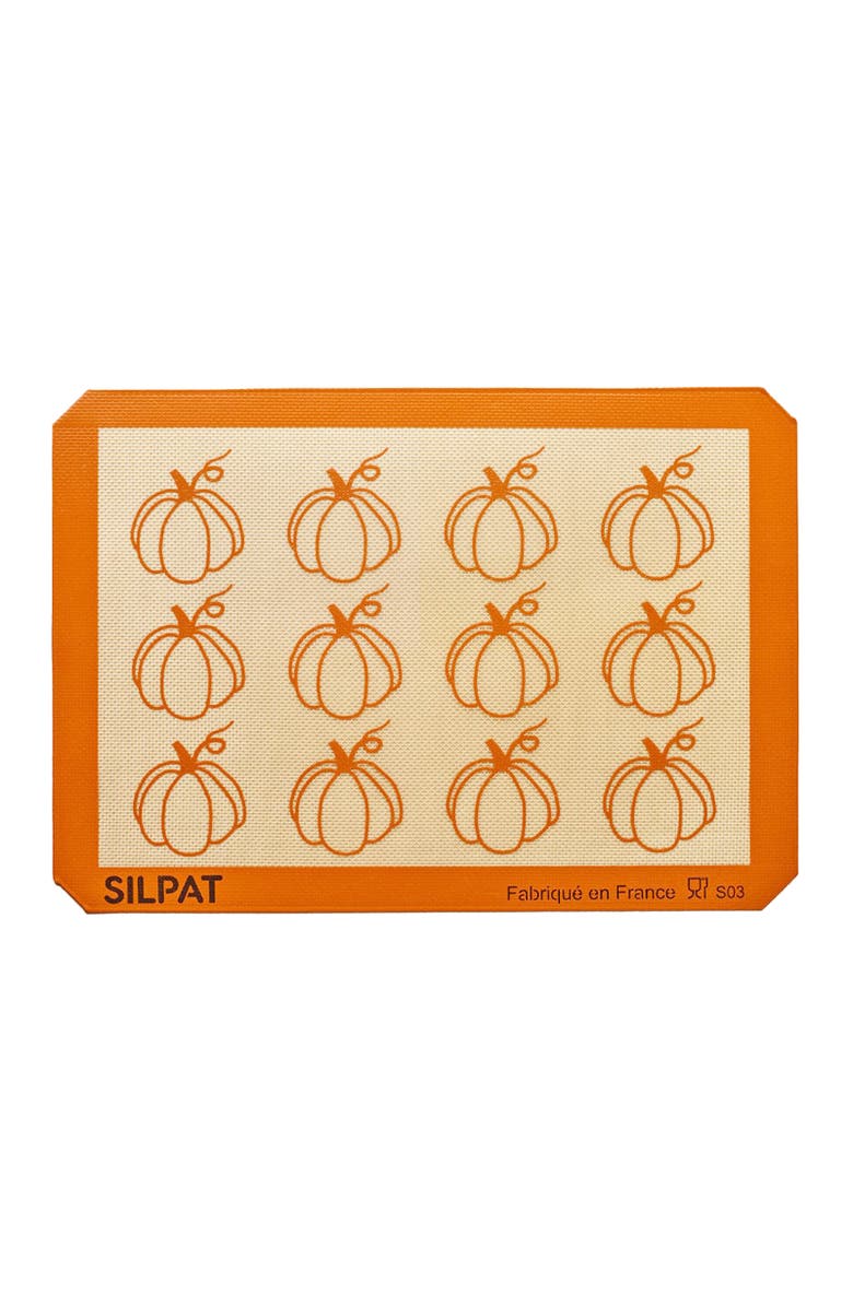 Silpat Premium Pumpkin Non-Stick Half Sheet Size Silicone Baking Mat, 11-5/8 x 16-1/2, Main, color, Orange