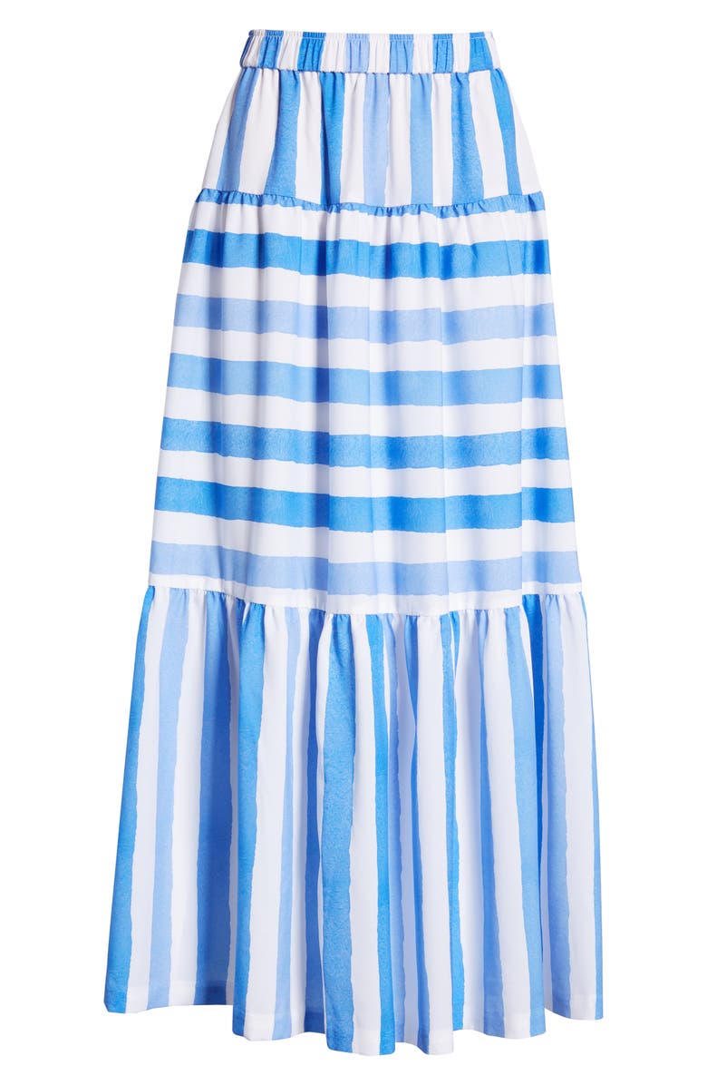 vineyard vines Mix Stripe Tiered Maxi Skirt, Alternate, color,