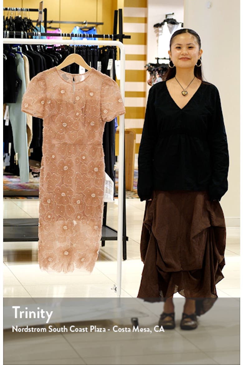 Lia Bead & Flower Appliqué Sheath Dress video