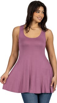 24seven Comfort Apparel Scoop Neck Sleeveless Tunic Top