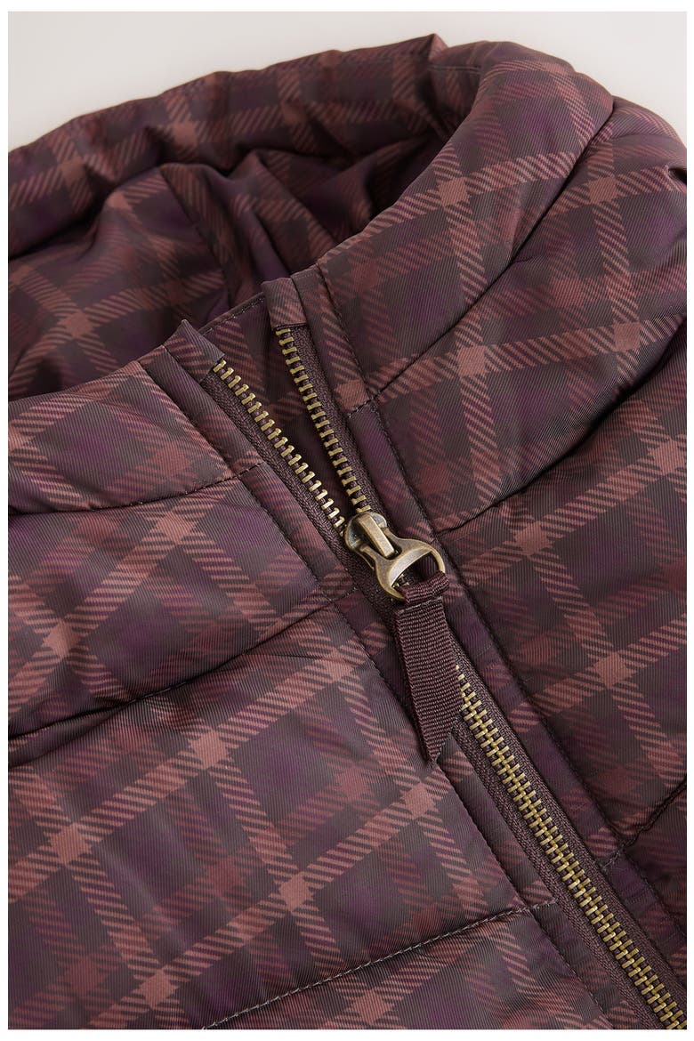 Kids' Check Longline Puffer Jacket, Alternate, color, RED