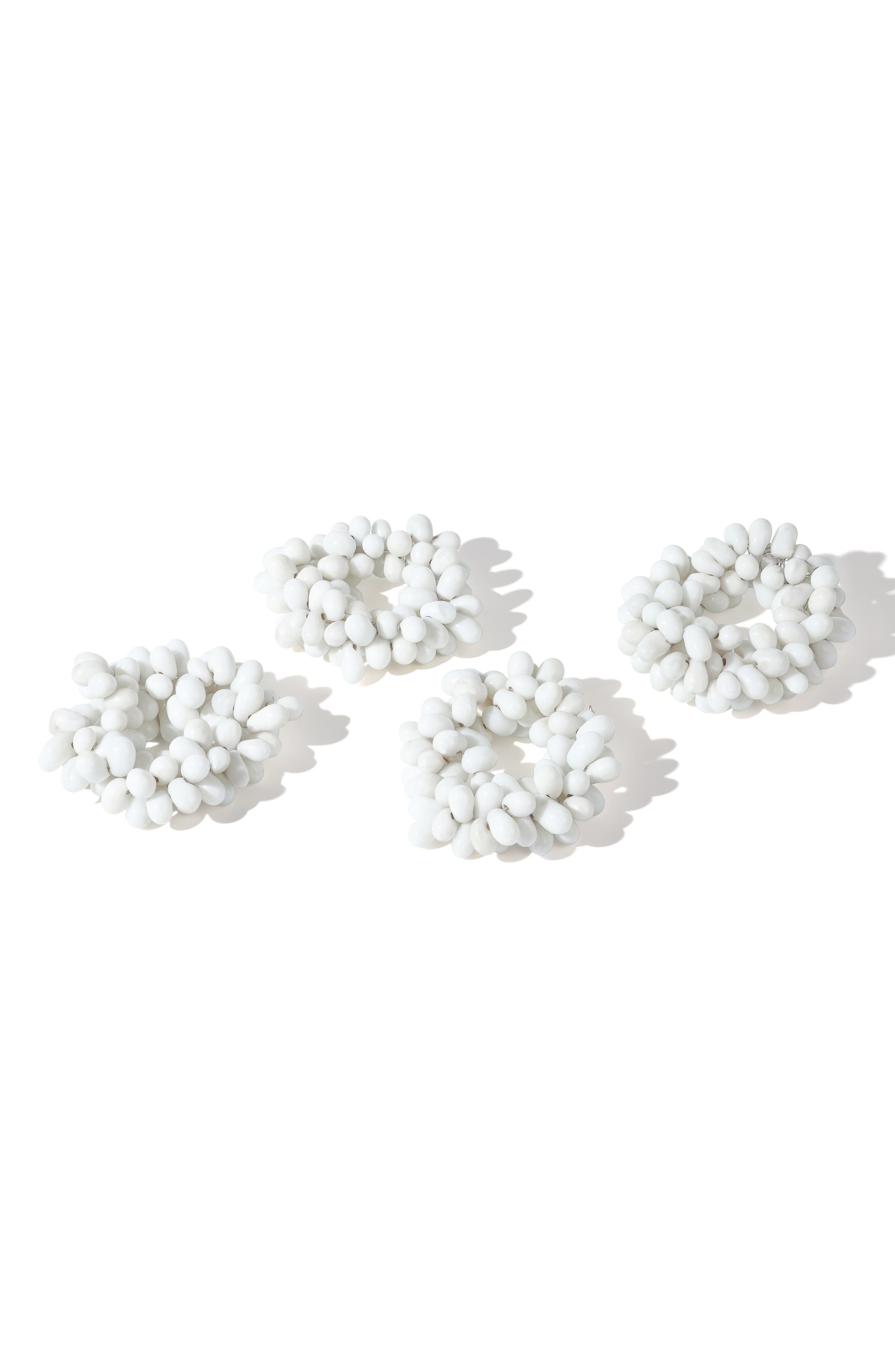 Tiramisu Sculpted Cloud Cluster Set of 4 Napkin Rings