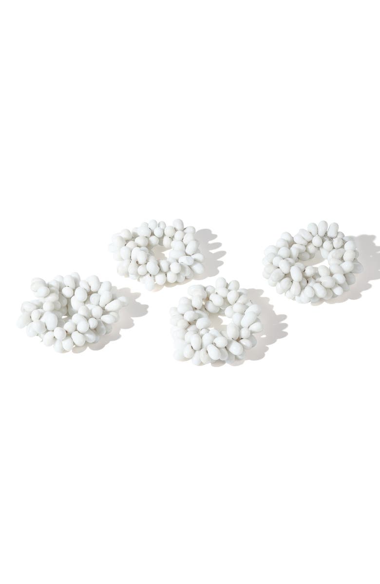 Tiramisu Sculpted Cloud Cluster Set of 4 Napkin Rings, Main, color, 