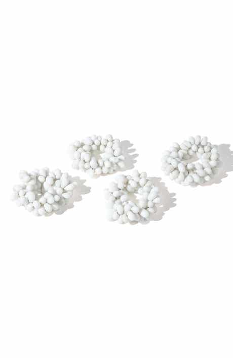 Tiramisu Sculpted Cloud Cluster Set of 4 Napkin Rings