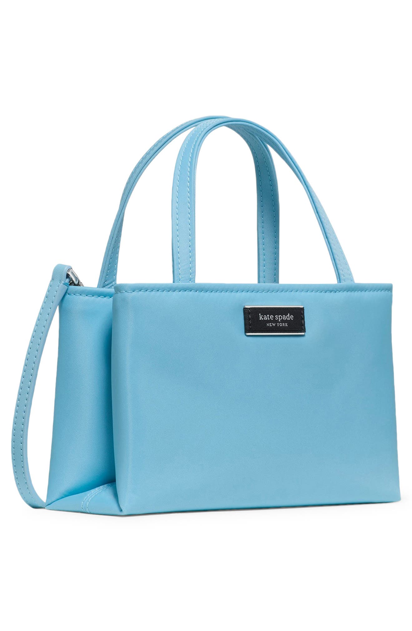 mini sam icon nylon tote, Alternate, color, PRISTINE POOL