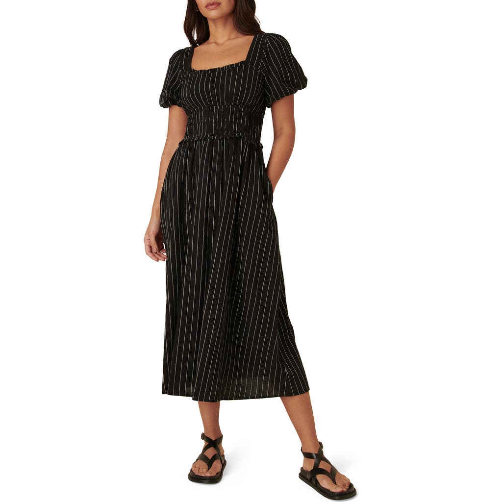 NOBODY'S CHILD NOBODY'S CHILD AGGIE STRIPE PUFF SLEEVE DRESS