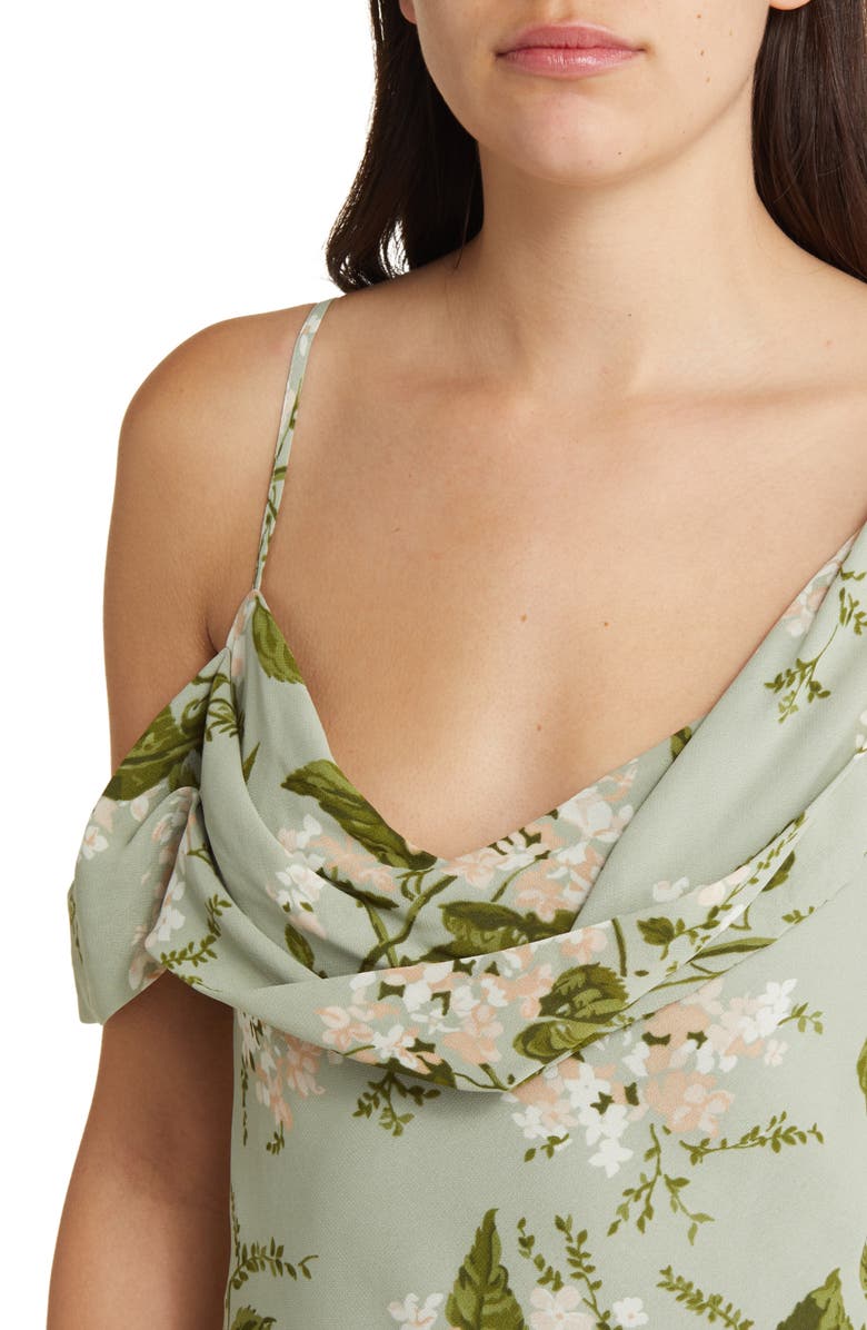 Reformation Reya Floral Drape Dress, Alternate, color, 