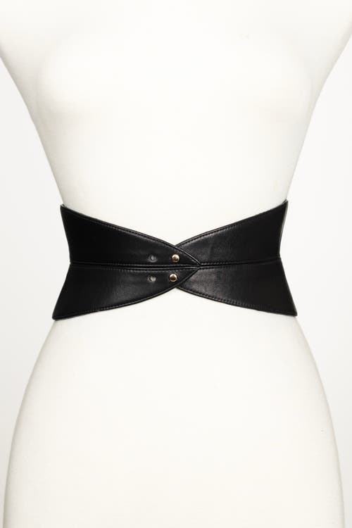 Raina Belts Corset Leather Belt In Black