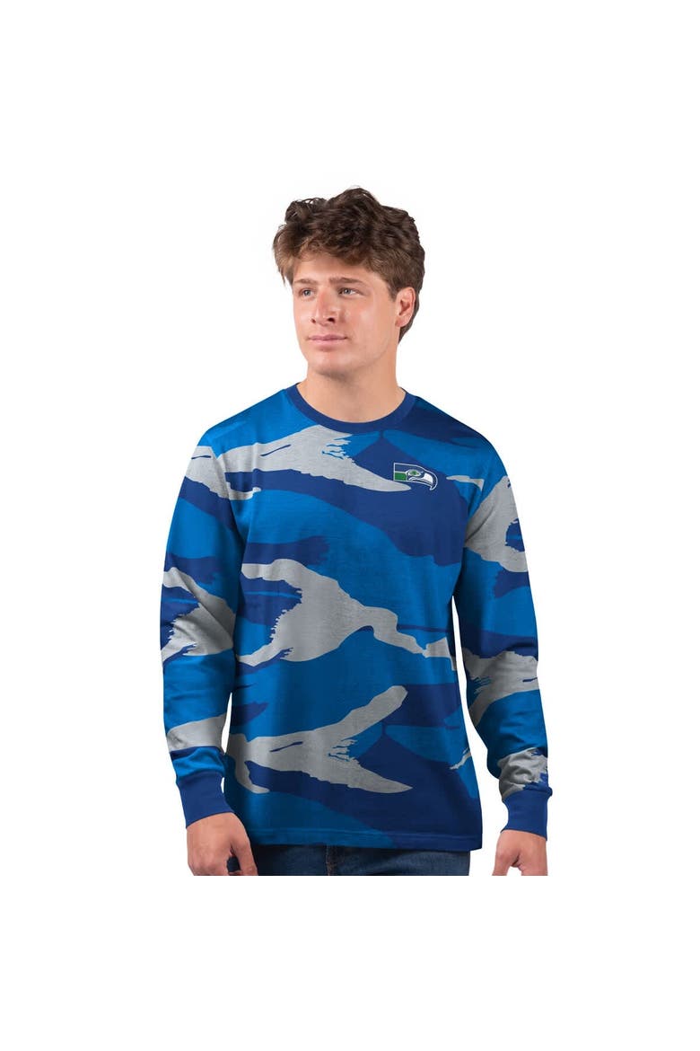Men's Starter Royal/Gray Seattle Seahawks Thursday Night Gridiron Vintage Logo Long Sleeve T-Shirt, Alternate, color, Royal