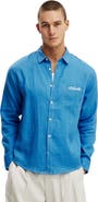Cotton On Men's Relaxed Linen Long Sleeve Shirt