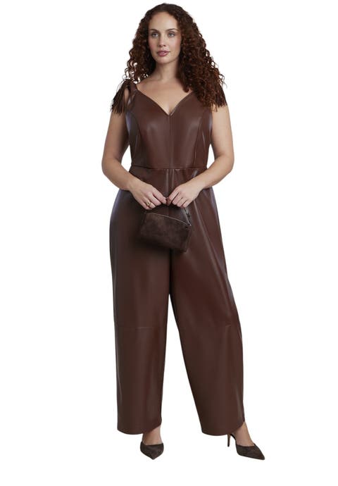 Fringe Detail Faux Leather Jumpsuit