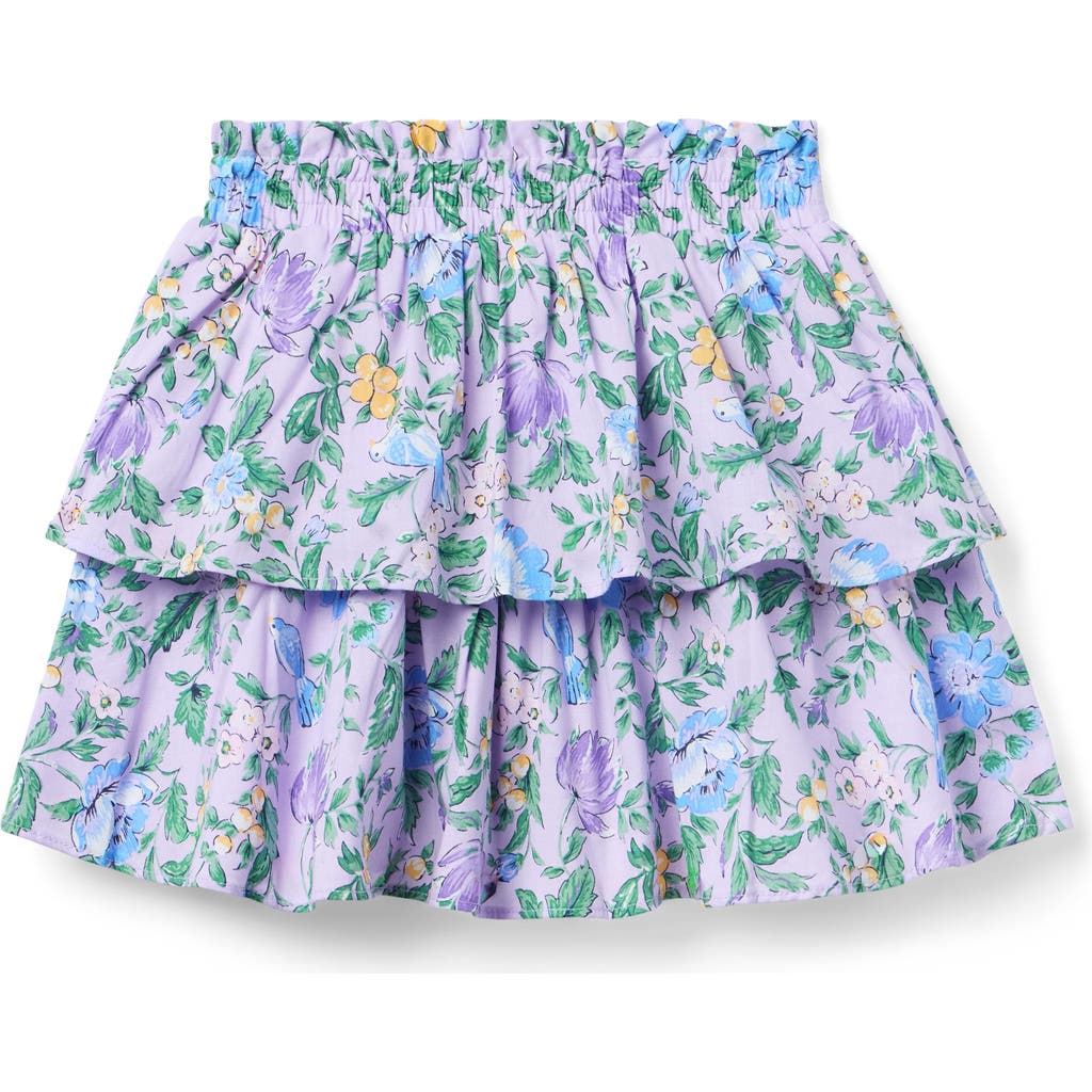 Janie And Jack Floral Tiered Skirt In Purple