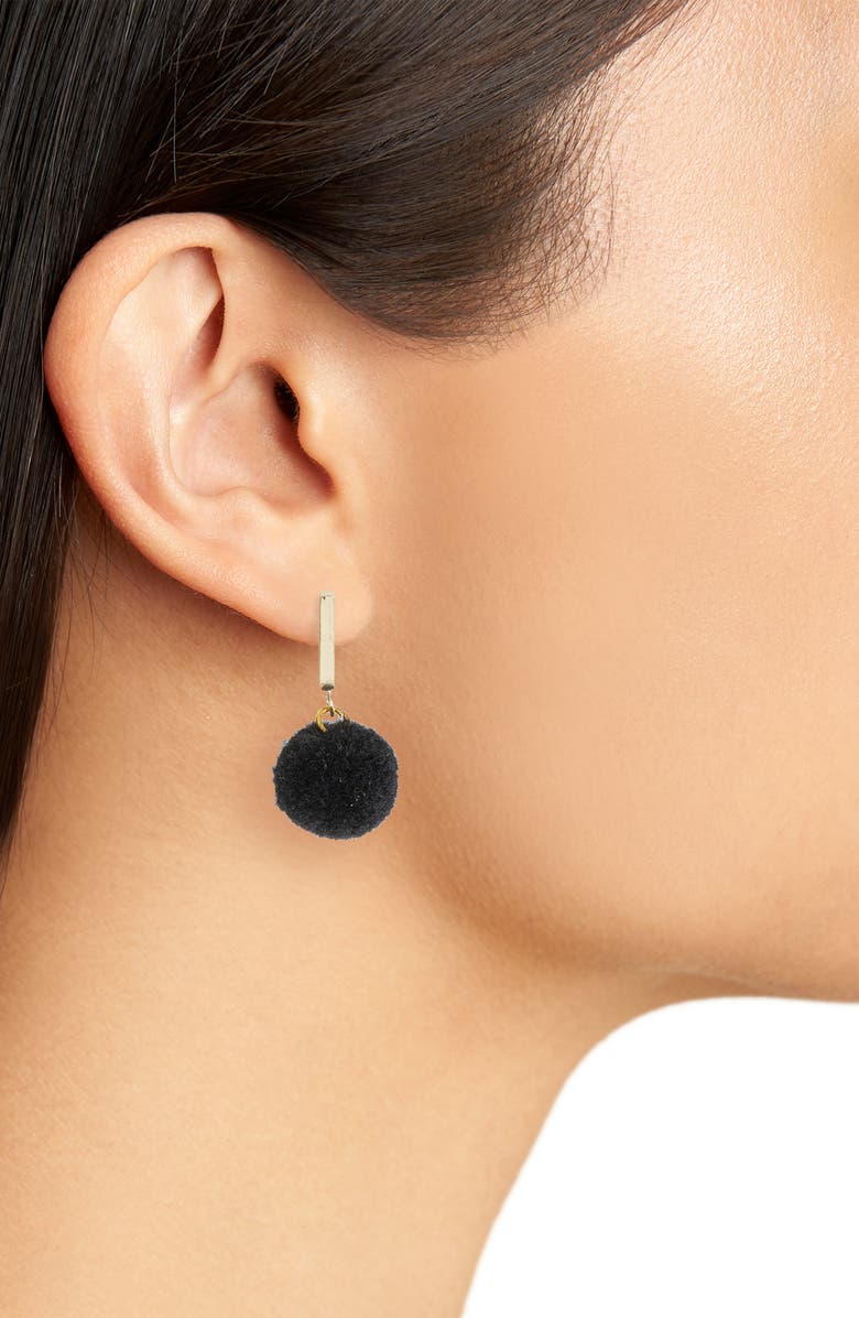 Tuleste Velvet Pompom Stud Earrings, Alternate, color, 