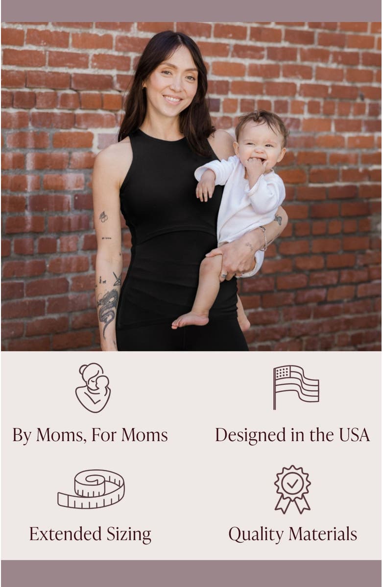 KindredBravely Maternity Ribbed Racerback Nursing Tank, Alternate, color, Black