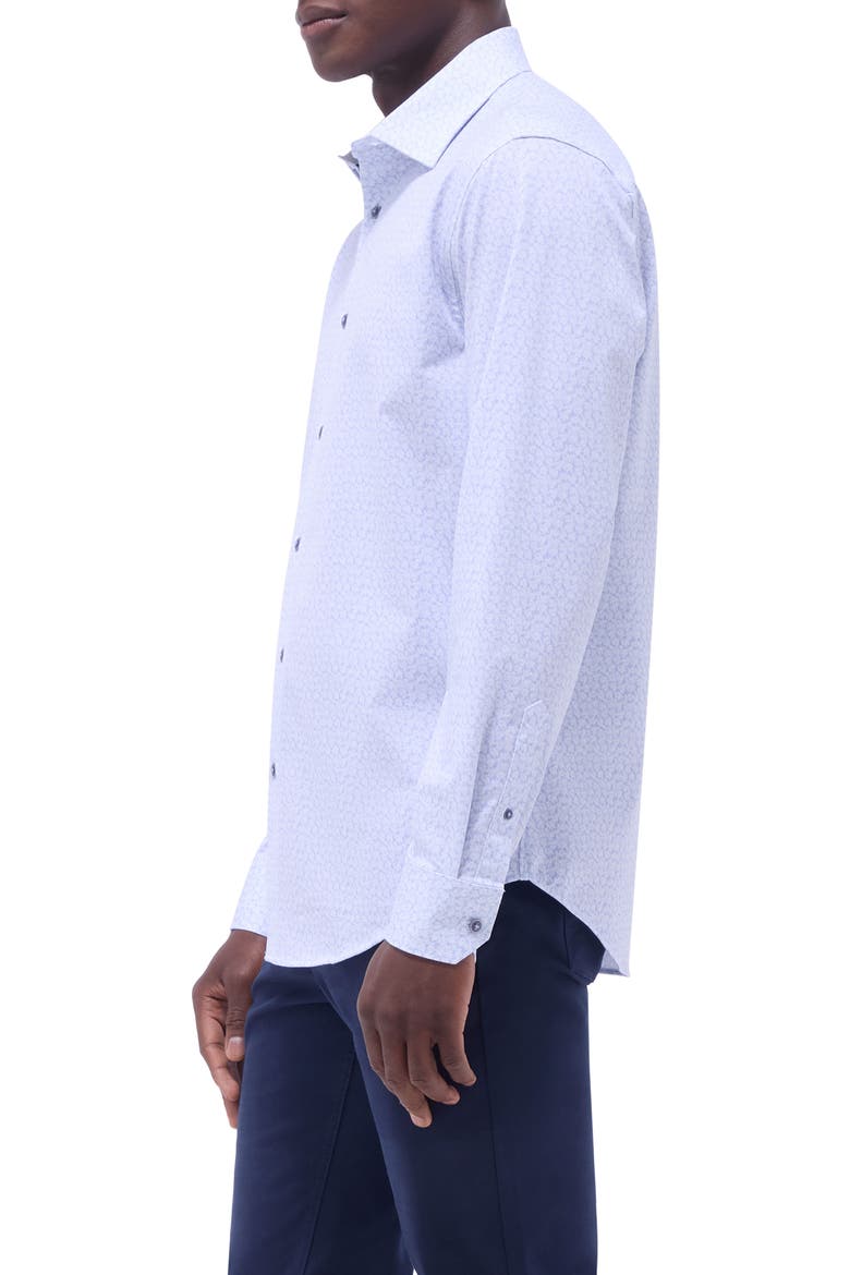 James OoohCotton® Leaf Print Button-Up Shirt, Alternate, color, AIR BLUE