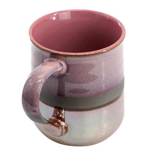 Gibson Home Copper Tonal 4 Piece 18 Ounce Stoneware Cup Set In Pink