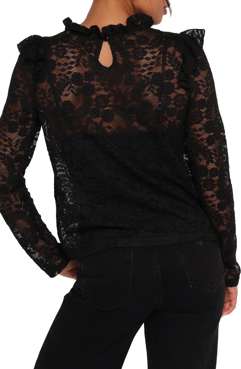 Petal & Pup Lettie Lace Long Sleeve Top, Alternate, color, Black