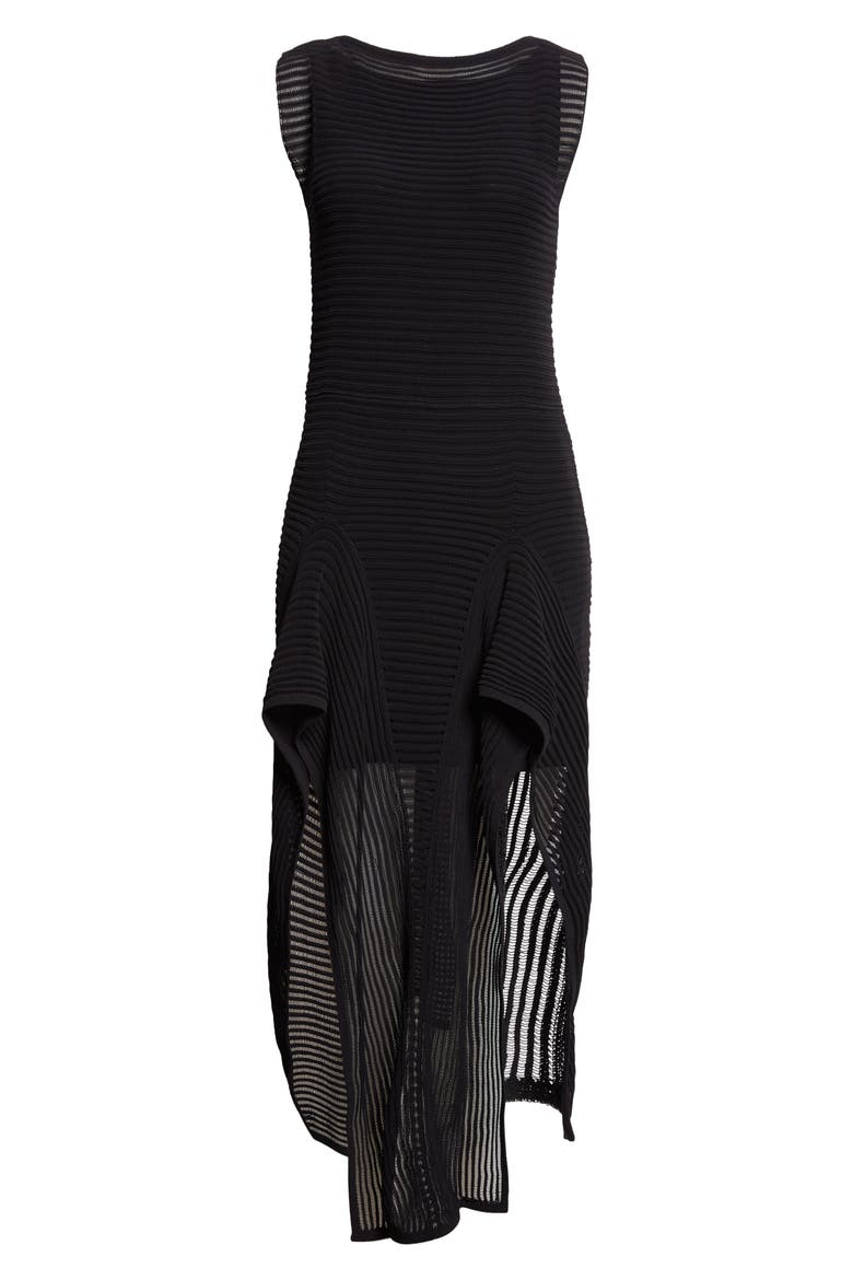 Ladder Stitch Dress, Main, color, NOIR ALAIA