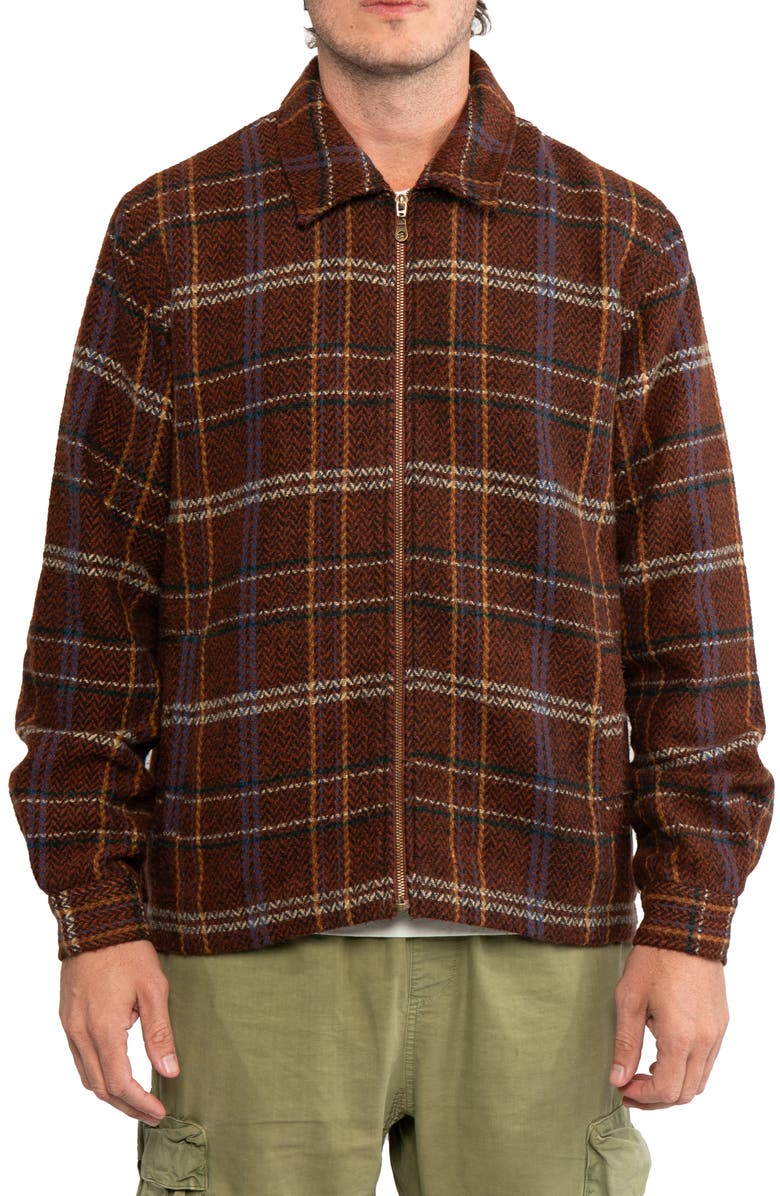 Round Two Zip Plaid Shirt Jacket, Main, color, 