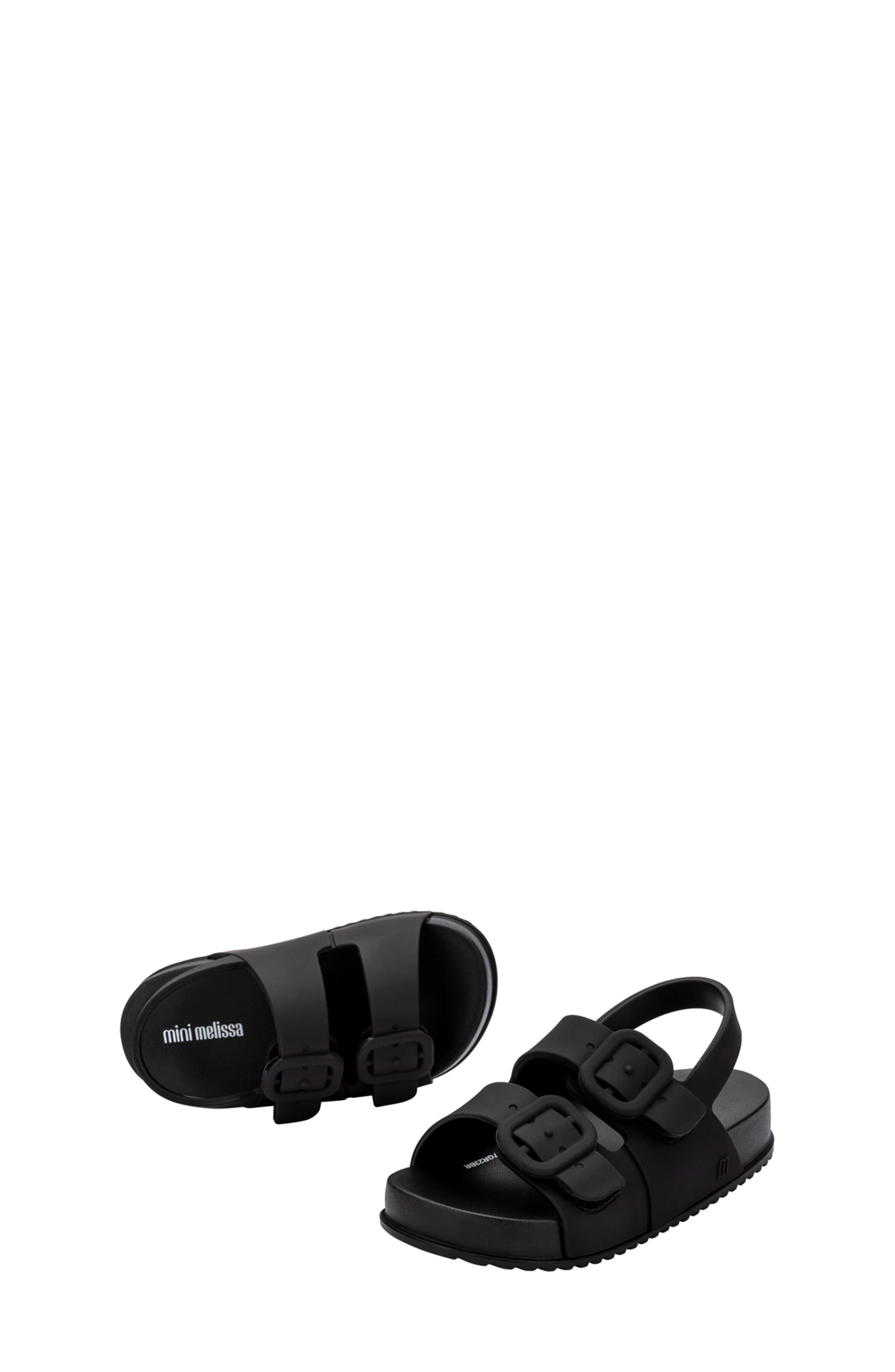 Mini Melissa Kids' Mini Cozy Slingback Sandal, Alternate, color, Matt Black