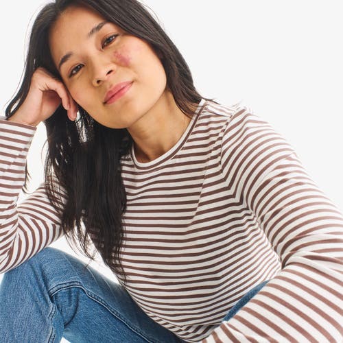 Primary Adult Long Sleeve Everyday Stripe Tee In Gold