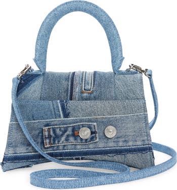 Small Hourglass Leather Top Handle Bag