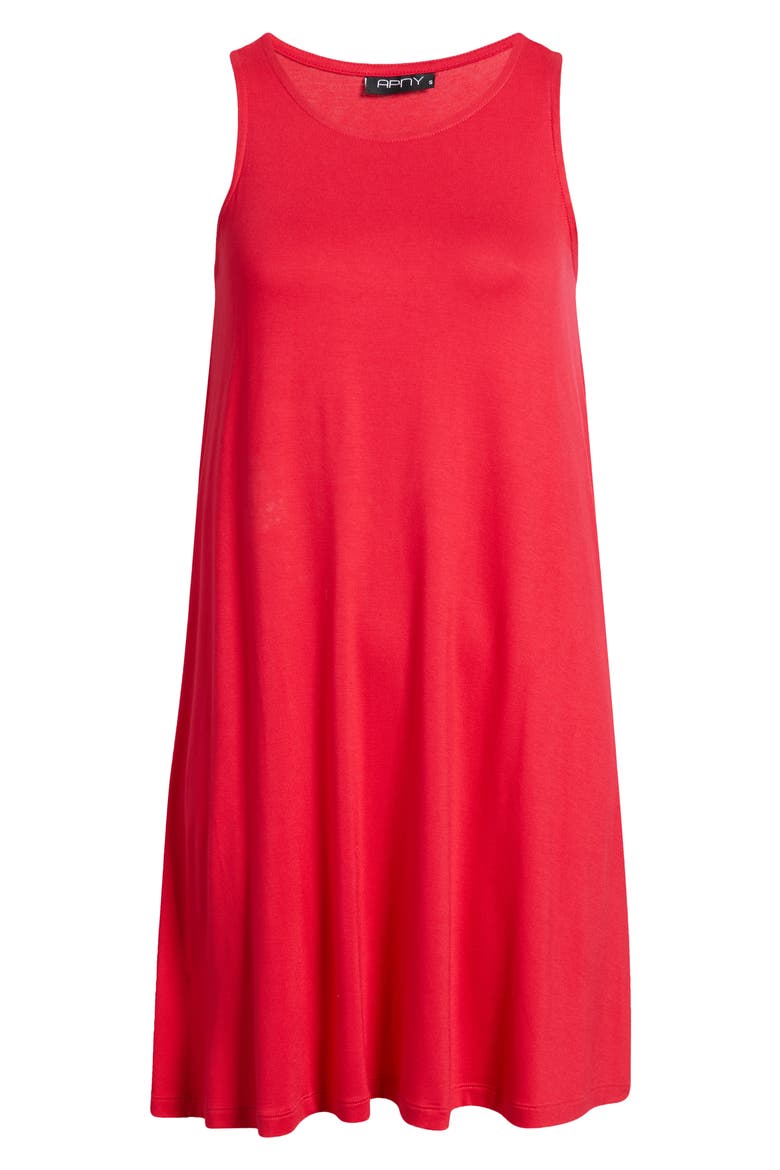 Sleeveless Trapeze Dress, Alternate, color, RED