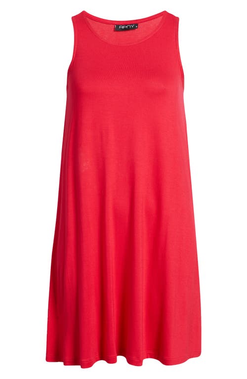 Apny Sleeveless Trapeze Dress In Red