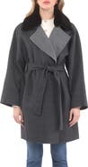 GORSKI Reversible Wool Coat w/ Detachable Genuine Shearling Collar