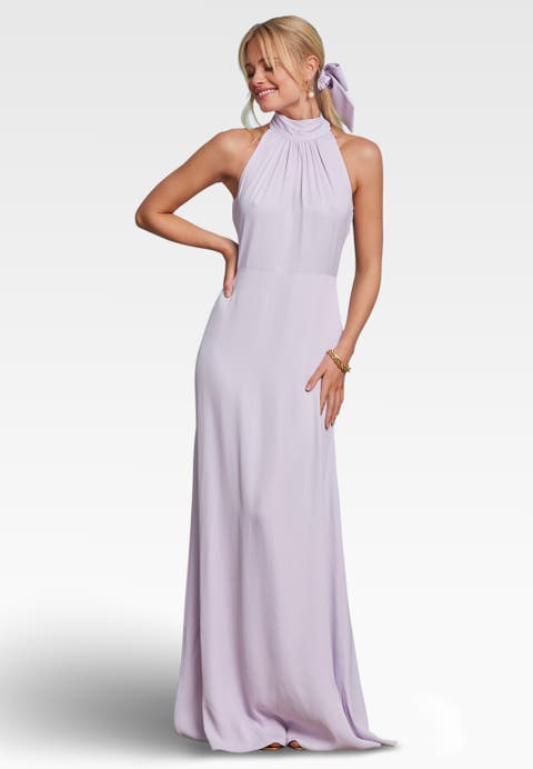 Tilly Satin High Neck Bridesmaid Dress