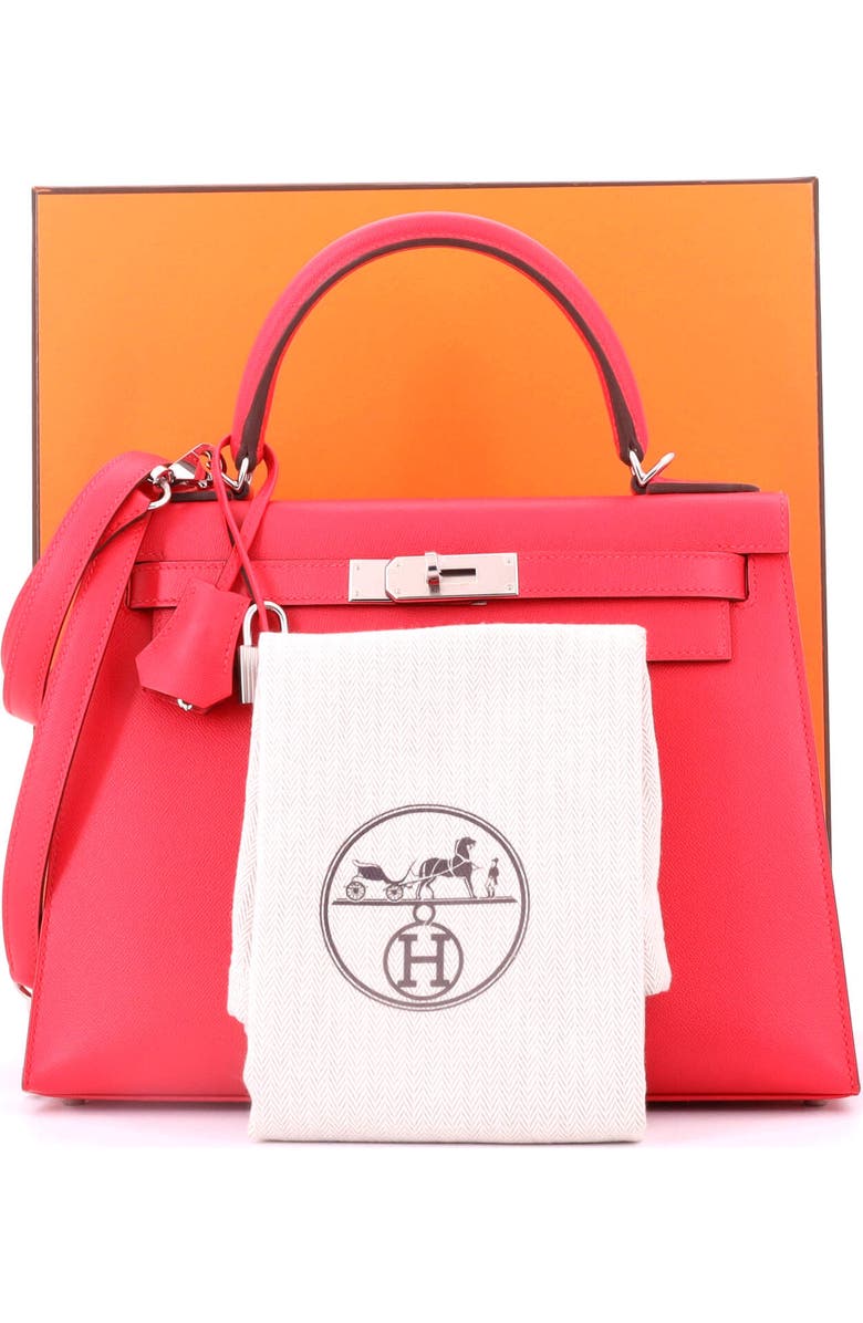Pre-Owned Hermes Kelly Handbag Pink Madame with Palladium Hardware 28, Alternate, color,