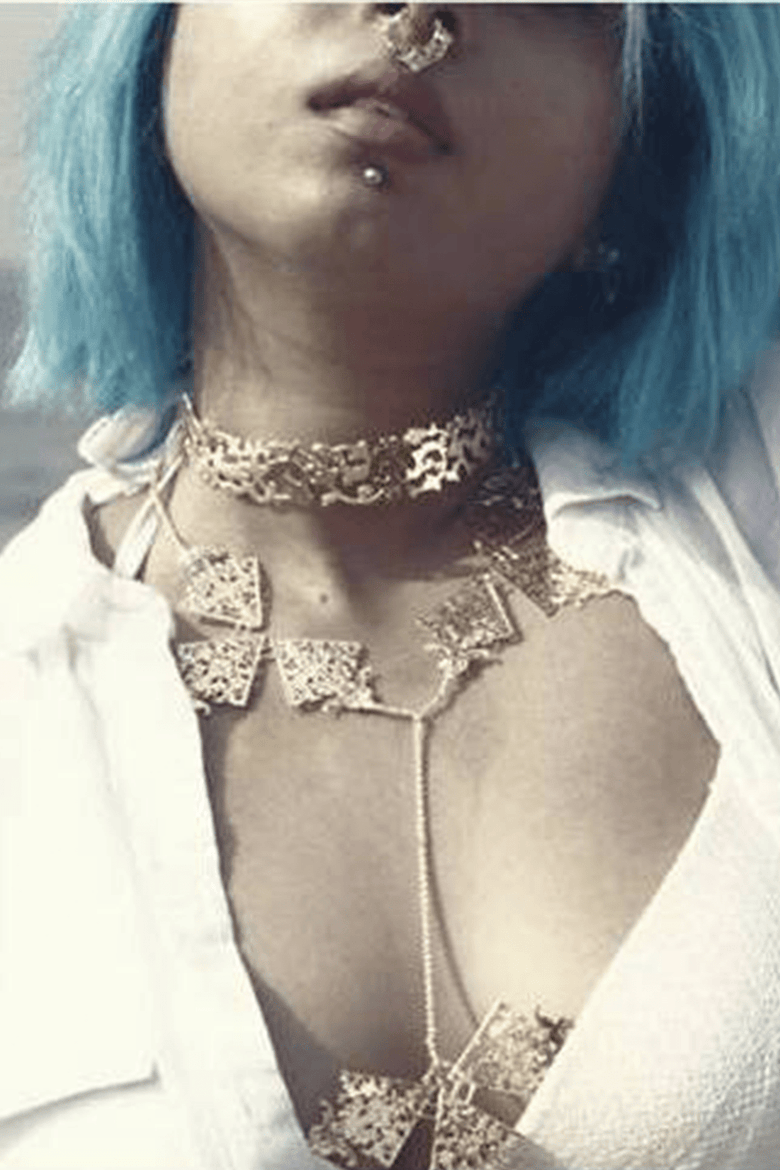 KIMYA CHOKER, Alternate, color, Gold Plated