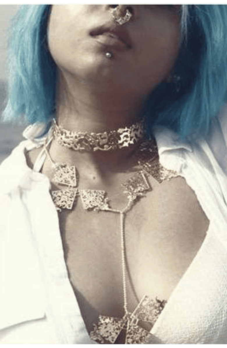 Dhwani Bansal KIMYA CHOKER, Alternate, color, Gold Plated