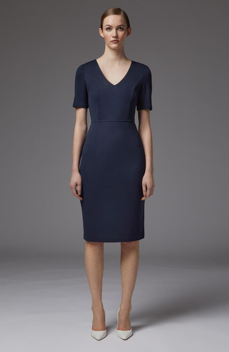 LK Bennett Natasha V-Neck Sheath Dress, Alternate, color, 