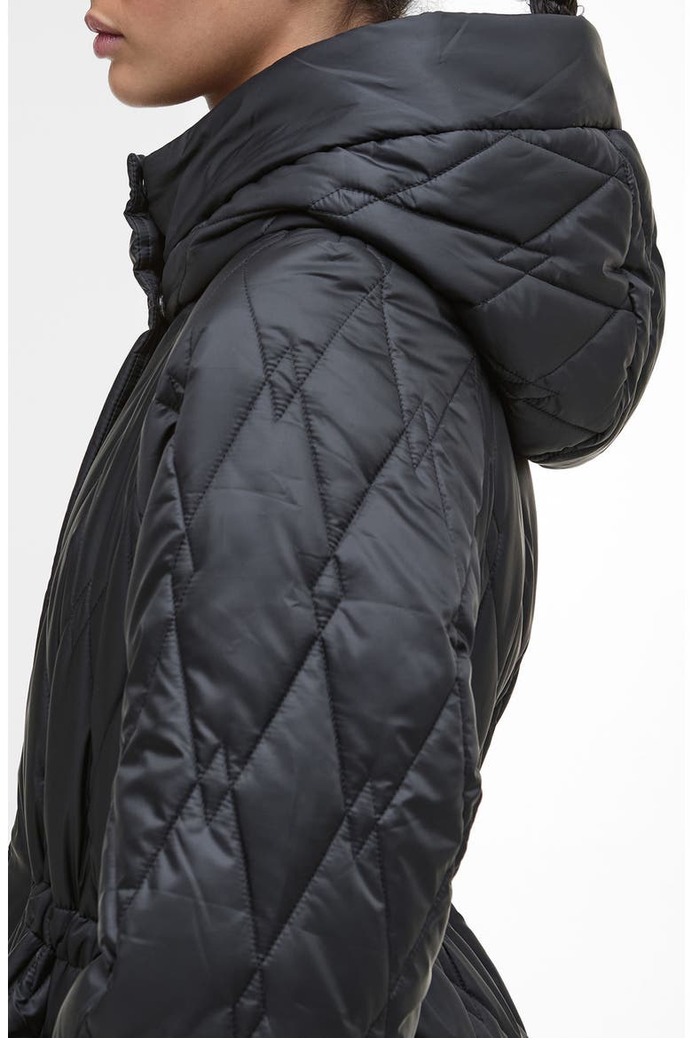 Celina Quilted Hooded Coat, Alternate, color, BLACK/ ONYX TARTAN